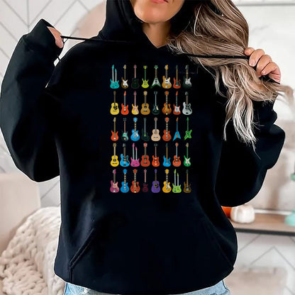 Guitar Lover Shirt, Funny Guitar UnisexT-Shirt/Hoodie/Sweatshirt HLT00 - Love Guitar Different Guitars Music Lover Funny Gift T-Shirt Small