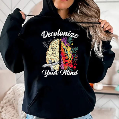 Native American T-Shirts, Vintage Native American Unisex T-Shirt/Hoodie/Sweatshirt HLT00 - Decolonize Your Mind Indigenous People Native American
