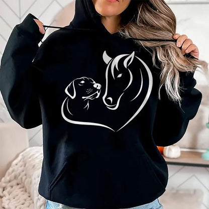 Best Horse Lover Shirt , Funny Horse UnisexT-Shirt/Hoodie/Sweatshirt HLT00 - Horse and Dog Women and Men Motif Horse Dog Lover T-Shirt T-Shirt