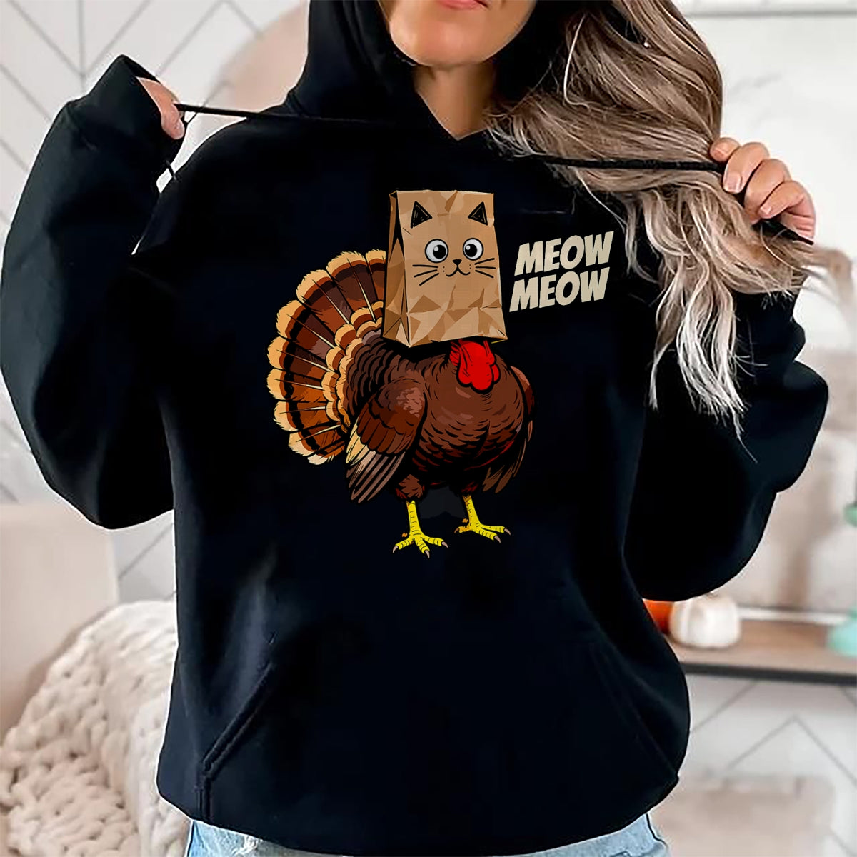 Best Thanksgiving Family Shirt , Funny Thanksgiving UnisexT-Shirt/Hoodie/Sweatshirt HLT00 - Thanksgiving Turkey Cat Meow Funny Thanksgiving Men Women T-Shirt