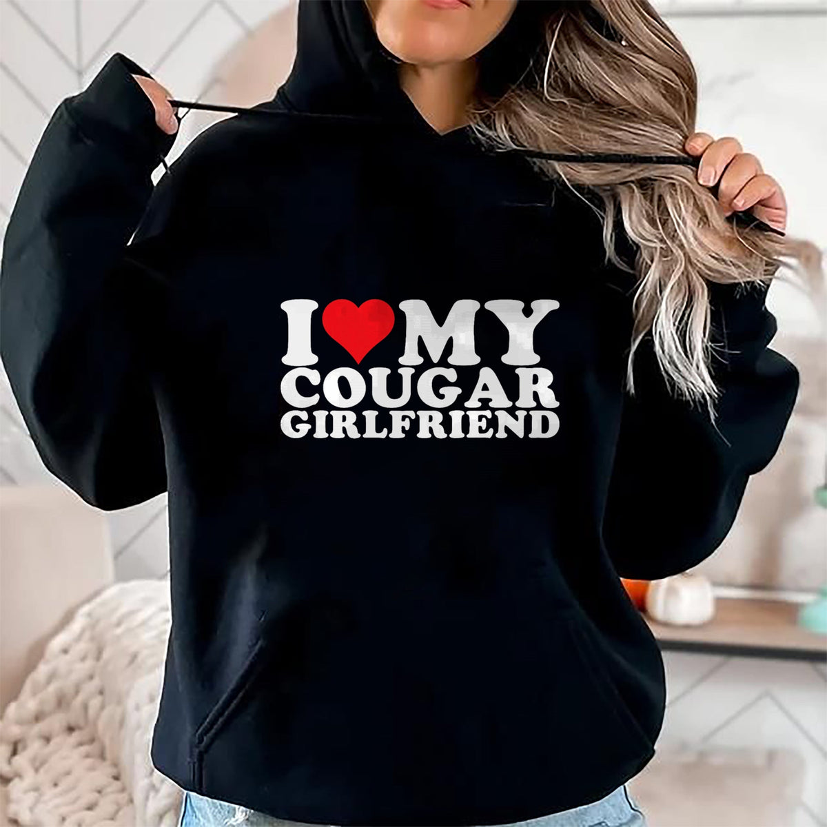 Best Wife Shirt, Wife and Husband Unisex T-Shirt/Hoodie/Sweatshirt HLT00 - I Love My Cougar Girlfriend I Heart My Cougar GF T-Shirt