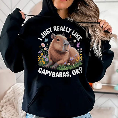 Cute Capybara Shirt, Funny Capybara Unisex T-Shirt/Hoodie/Sweatshirt HLT00 - Funny Capybara Art for Men Women Kids Capy Rodent Capybara T-Shirt
