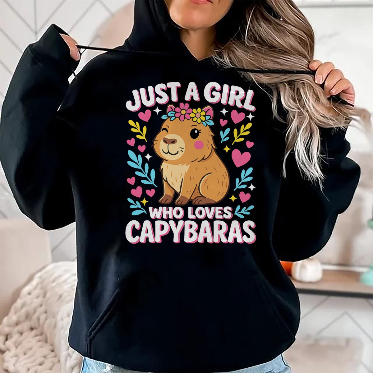 Cute Capybara Shirt, Funny Capybara Unisex T-Shirt/Hoodie/Sweatshirt HLT00 - Cute Rodent Animal Just a Girl who loves Capybaras T-Shirt