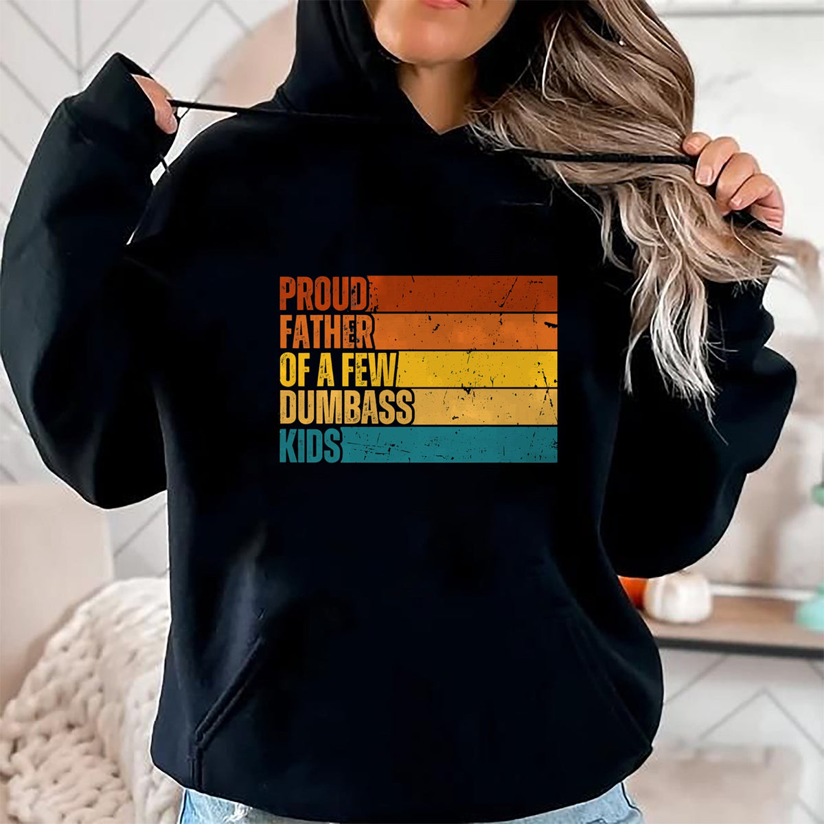 Gift for Dad Shirt, Funny Dad Unisex T-Shirt/Hoodie/Sweatshirt HLT00 – Vintage Father_s Day Gift Proud Father Of A Few Dumbass Kids T-Shirt