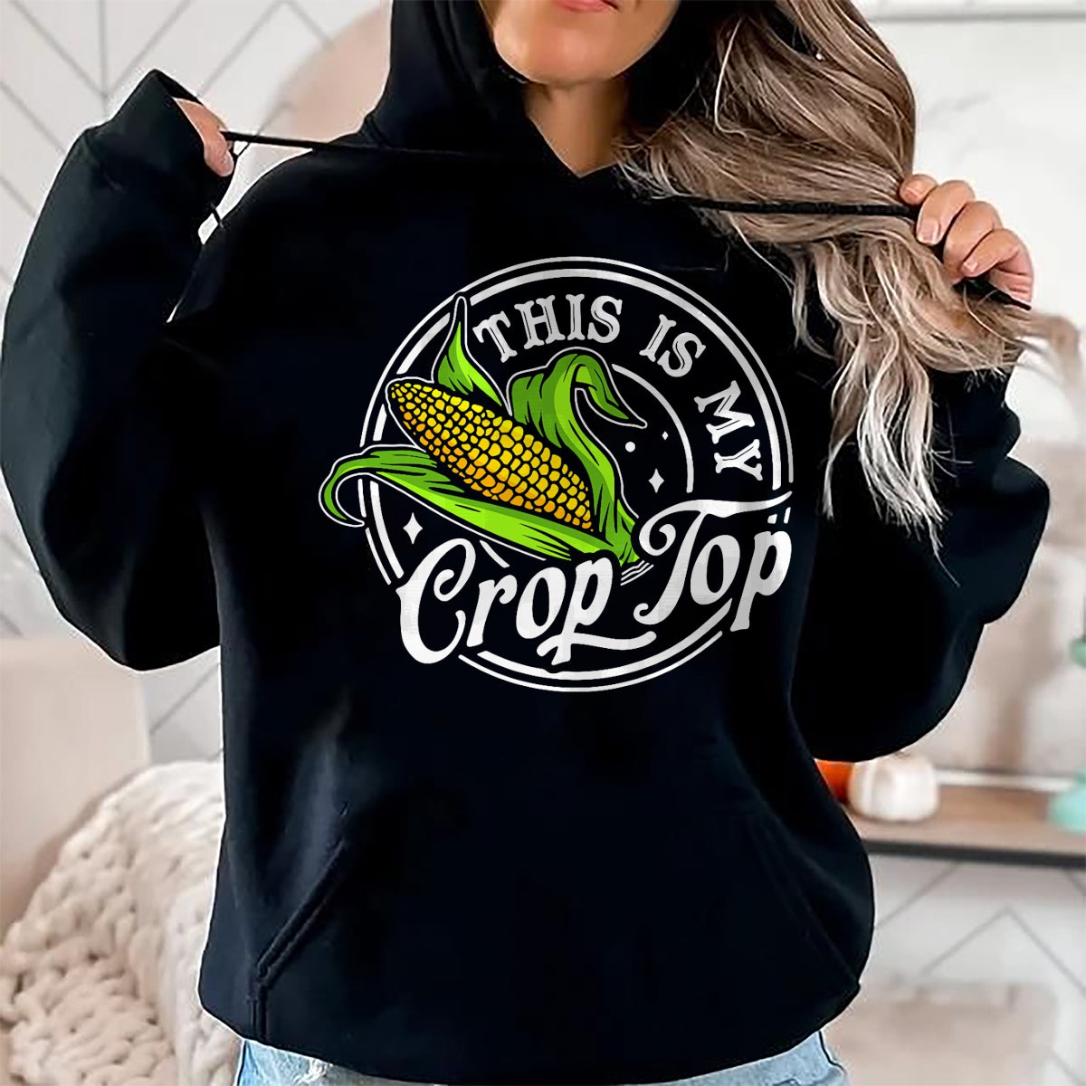 Best Farmer Life Shirt, Funny Farmer UnisexT-Shirt/Hoodie/Sweatshirt HLT00 - Womens This is My Crop Top Funny Farmer Farming Corn T-Shirt