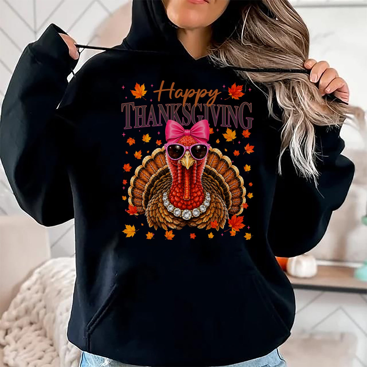 Best Thanksgiving Family Shirt , Funny Thanksgiving UnisexT-Shirt/Hoodie/Sweatshirt HLT00 - Happy Thanksgiving Turkey Coquette Thankful Fall Women Girl T-Shirt