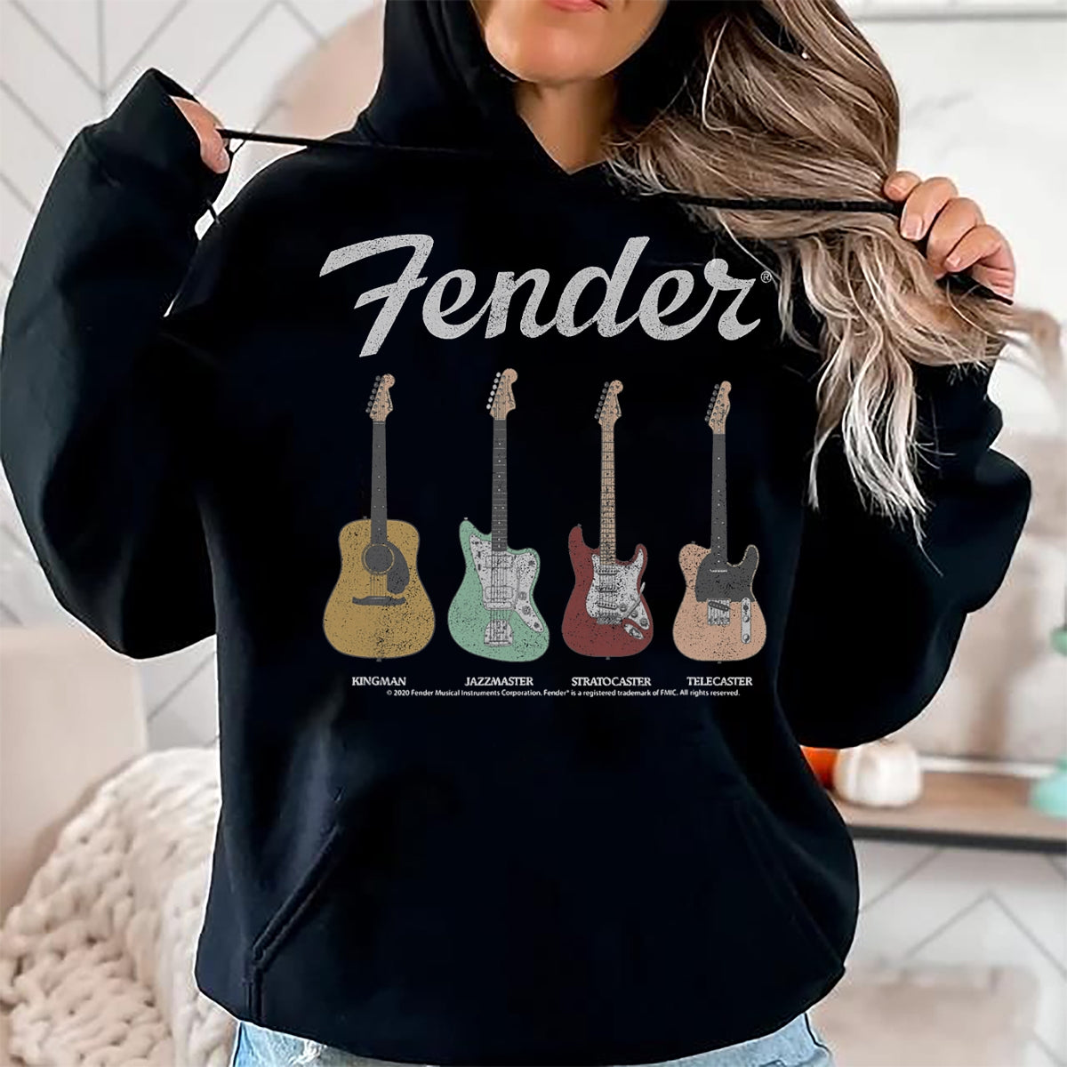 Guitar Lover Shirt, Funny Guitar UnisexT-Shirt/Hoodie/Sweatshirt HLT00 - Fender Vintage Guitar Lineup T-Shirt Small