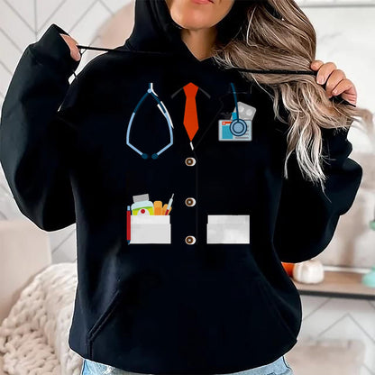 Best Doctor Shirt, Funny Doctor UnisexT-Shirt/Hoodie/Sweatshirt HLT00 - Doctor White Lab Coat Funny Halloween Costume for Men Women T-Shirt