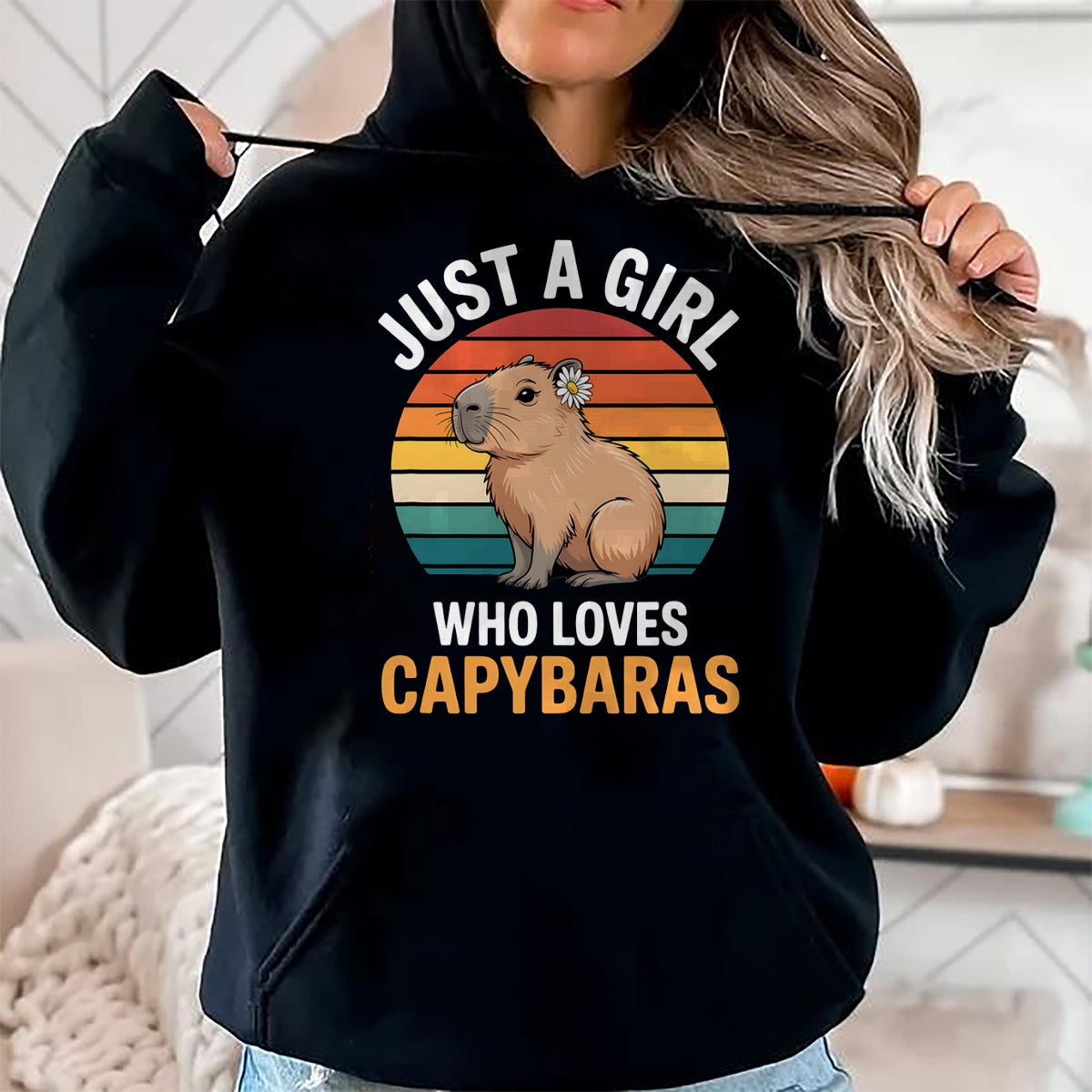 Cute Capybara Shirt, Funny Capybara Unisex T-Shirt/Hoodie/Sweatshirt HLT00 - Girls Capybara T-Shirt (1)