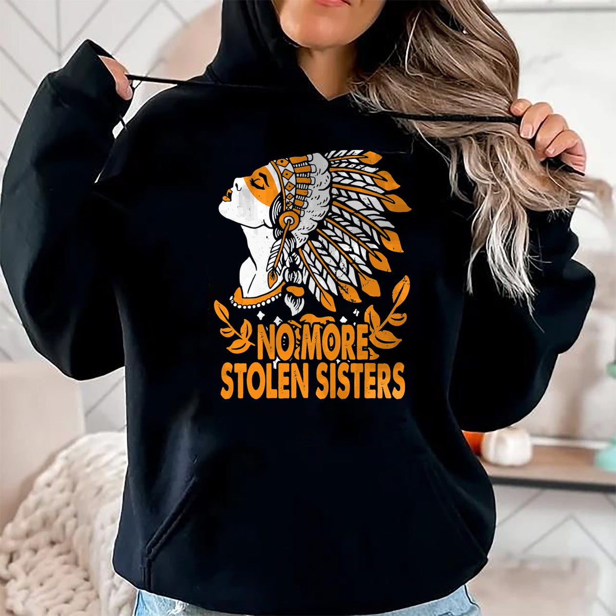 Native American T-Shirts, Vintage Native American Unisex T-Shirt/Hoodie/Sweatshirt HLT00 - Native American No More Stolen Sisters MMIW