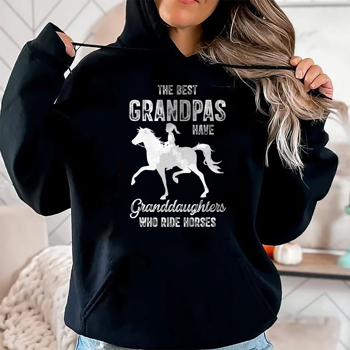 Best Grandpa Shirt, Proud Grandpa Unisex T-Shirt/Hoodie/Sweatshirt HLT00 - The Best Grandpas Have Granddaughters Who Ride Horses Lover T-Shirt