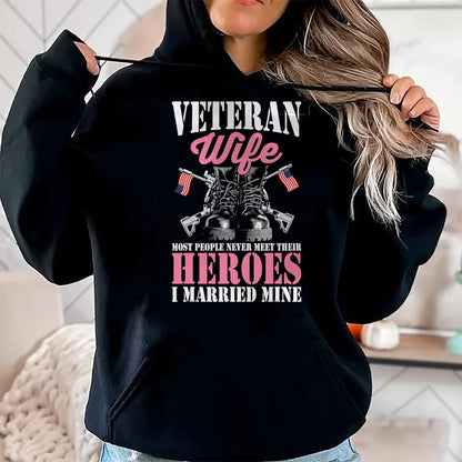 Proud Veteran Shirt, Funny Veteran UnisexT-Shirt/Hoodie/Sweatshirt HLT00 - Veteran Wife Married Mine Proud Military Veteran Husband T-Shirt