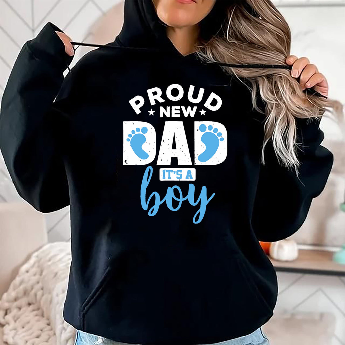 Gift for Dad Shirt, Funny Dad Unisex T-Shirt/Hoodie/Sweatshirt HLT00 – Proud New Dad It_s A Boy T-Shirt Promoted to Daddy Tee Gift T-Shirt