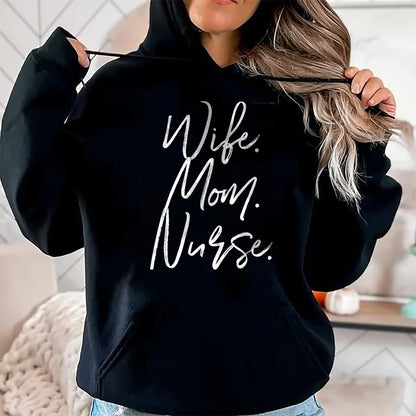 Funny Nurse Shirt, Nurse Unisex T-Shirt/Hoodie/Sweatshirt HLT00 - Nursing Appreciation Gifts Shirt WIFE MOM NURSE RN Women T-Shirt (1)