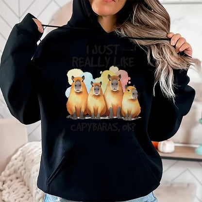 Cute Capybara Shirt, Funny Capybara Unisex T-Shirt/Hoodie/Sweatshirt HLT00 - Funny Capybara Long Sleeve T-Shirt (1)