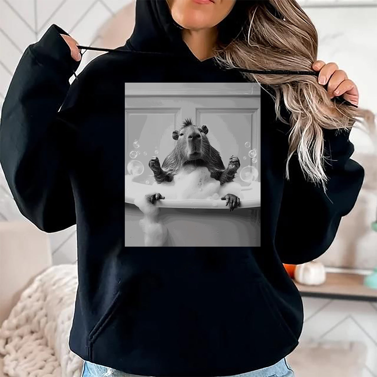 Cute Capybara Shirt, Funny Capybara Unisex T-Shirt/Hoodie/Sweatshirt HLT00 - Funny Graphic Capybara Long Sleeve T-Shirt (15)