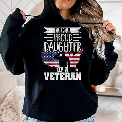 Proud Veteran Shirt, Funny Veteran UnisexT-Shirt/Hoodie/Sweatshirt HLT00 - Proud Daughter Veteran Nothing Scares Patriotic Veterans Day T-Shirt, Women, Olive Green, Large