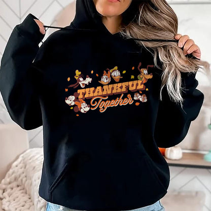 Best Thanksgiving Family Shirt , Funny Thanksgiving UnisexT-Shirt/Hoodie/Sweatshirt HLT00 - Disney Mickey Mouse and Friends Fall Thankful Together T-Shirt