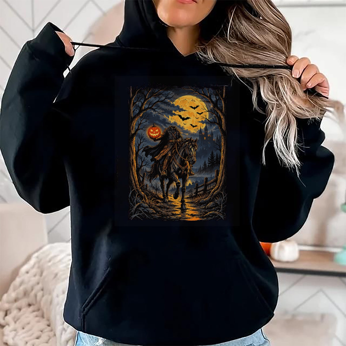 Best Horse Lover Shirt , Funny Horse UnisexT-Shirt/Hoodie/Sweatshirt HLT00 - Happy Halloween Horse Ghost T-Shirt, Women, Black, Medium