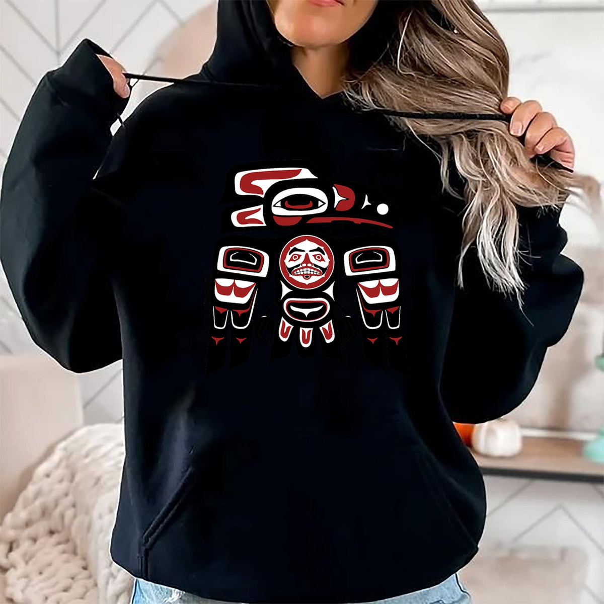 Native American T-Shirts, Vintage Native American Unisex T-Shirt/Hoodie/Sweatshirt HLT00 - Haida Tlingit Raven Totem Native American Indigenous Pride