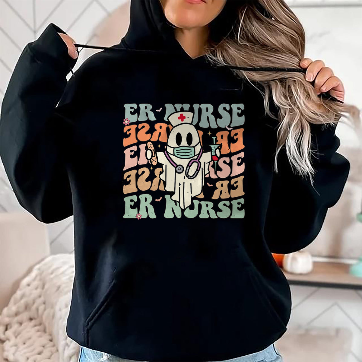 Funny Nurse Shirt, Nurse Unisex T-Shirt/Hoodie/Sweatshirt HLT00 - Groovy Emergency Room Nurse Funny Halloween Costume ER Nurse T-Shirt