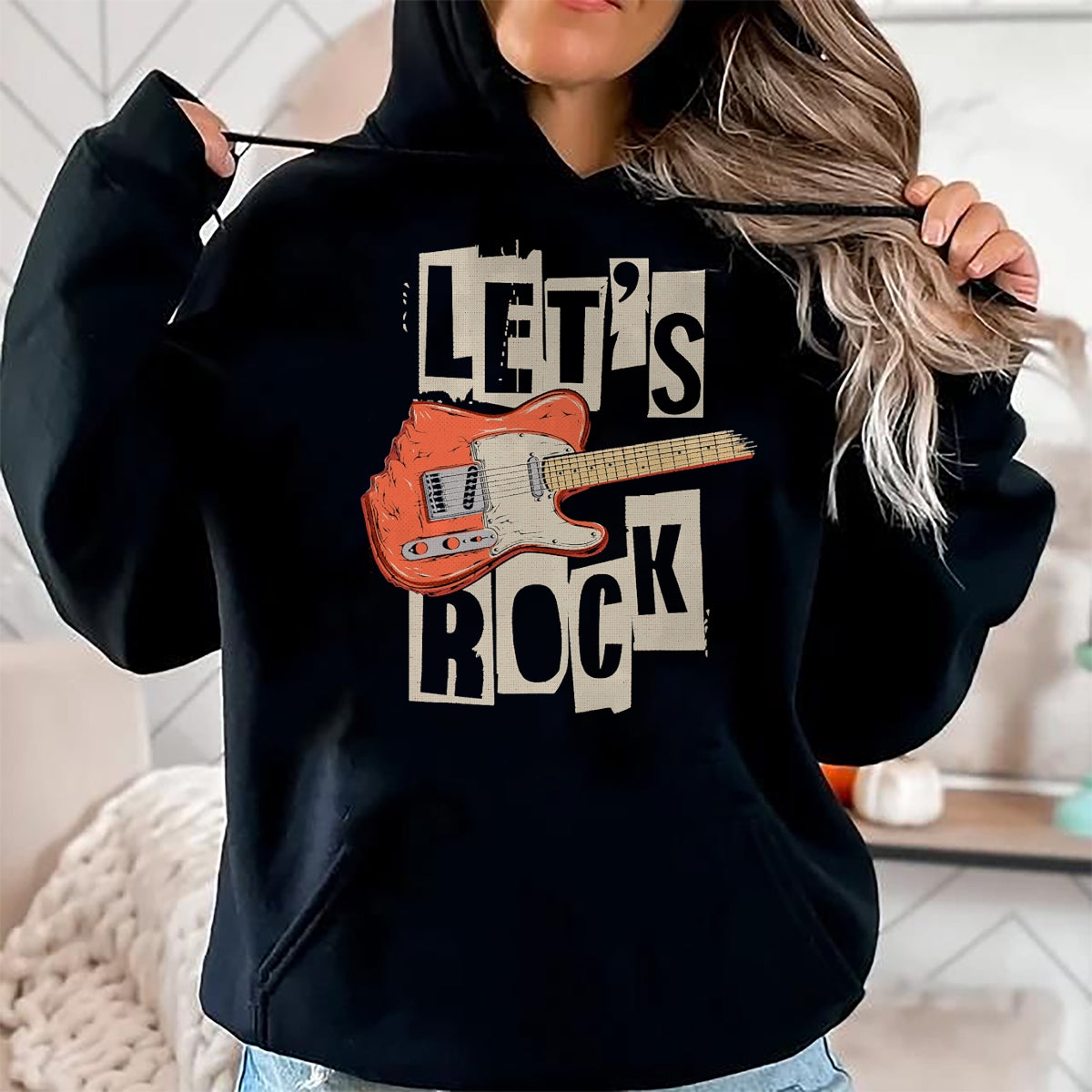 Guitar Lover Shirt, Funny Guitar UnisexT-Shirt/Hoodie/Sweatshirt HLT00 - Let_s Rock Electric Guitar Music Lovers Band Guitarists Retro T-Shirt