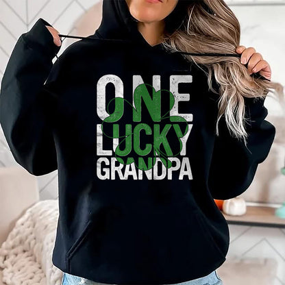 Gift for Dad Shirt, Funny Dad Unisex T-Shirt/Hoodie/Sweatshirt HLT00 – One Lucky Grandpa Irish Grandfather St Patricks Day Dad T-Shirt