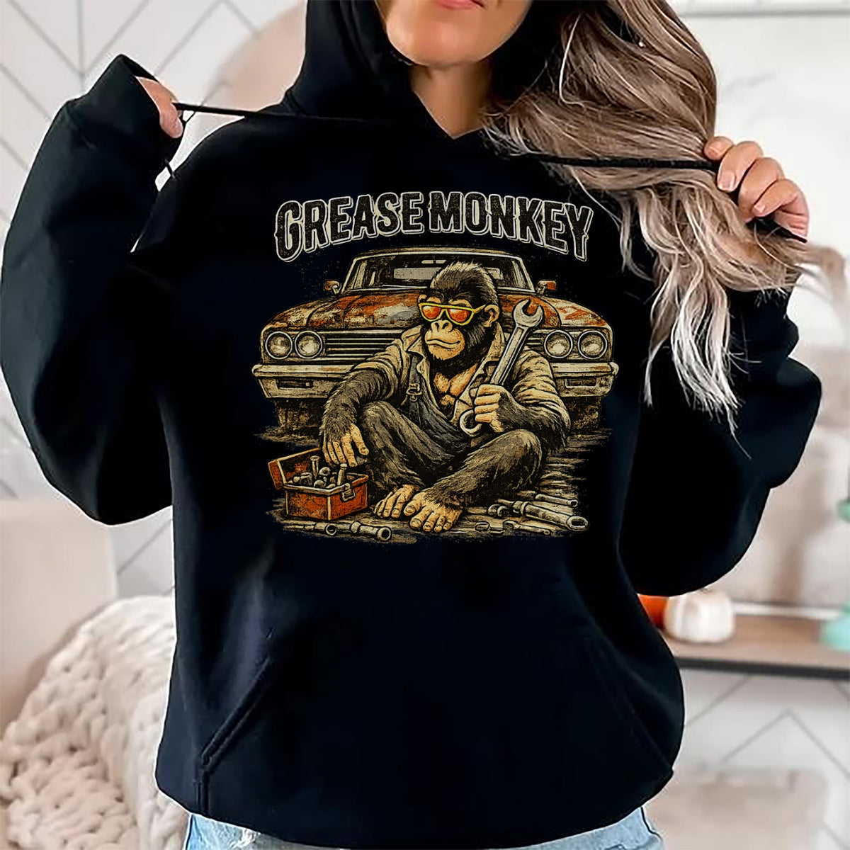 Best Mechanic Life Shirt, Funny Mechanic UnisexT-Shirt/Hoodie/Sweatshirt HLT00 - Greasemonkey Gorilla Retro Mechanic Garage Monkey T-Shirt