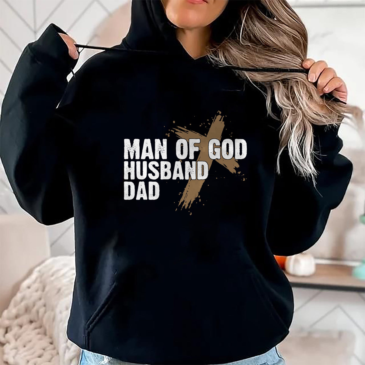 Gift for Dad Shirt, Funny Dad Unisex T-Shirt/Hoodie/Sweatshirt HLT00 – Man Of God Husband Dad Religious Cross Father_s Day Faith T-Shirt