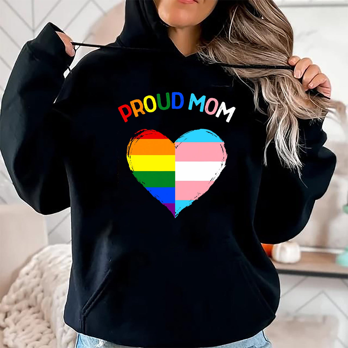Gift for Mom Shirt, Funny Mom Unisex T-Shirt/Hoodie/Sweatshirt HLT00 - Proud Ally LGBTQ Transgender Proud Mom  Proud Trans Mom T-Shirt