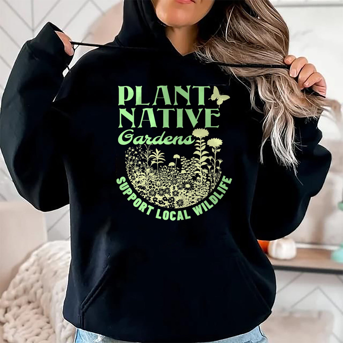 Native American T-Shirts, Vintage Native American Unisex T-Shirt/Hoodie/Sweatshirt HLT00 - Plant Native Gardens Support Local Wildlife Gardening