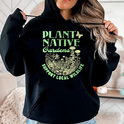 Native American T-Shirts, Vintage Native American Unisex T-Shirt/Hoodie/Sweatshirt HLT00 - Plant Native Gardens Support Local Wildlife Gardening