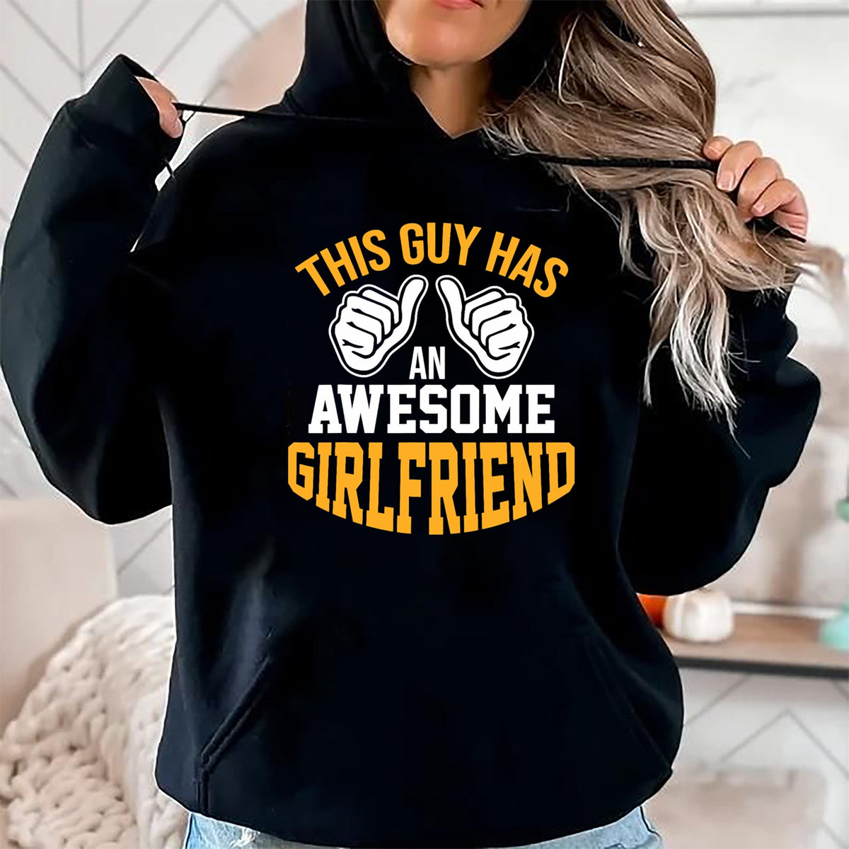 Best Wife Shirt, Wife and Husband Unisex T-Shirt/Hoodie/Sweatshirt HLT00 - This Guy Has An Awesome Girlfriend Partner Pair Forgiven T-Shirt