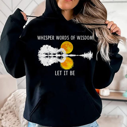 Guitar Lover Shirt, Funny Guitar UnisexT-Shirt/Hoodie/Sweatshirt HLT00 - Whisper Words of Wisdom Let It-Be Tshirt Guitar Lake Shadow T-Shirt