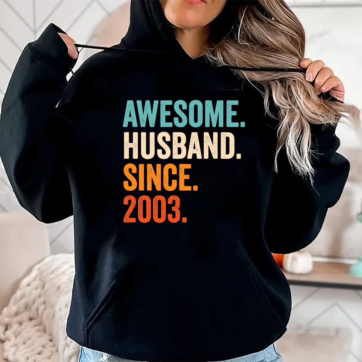 Best Wife Shirt, Wife and Husband Unisex T-Shirt/Hoodie/Sweatshirt HLT00 - Awesome Husband Since 2003 21st wedding anniversary 21 years T-Shirt