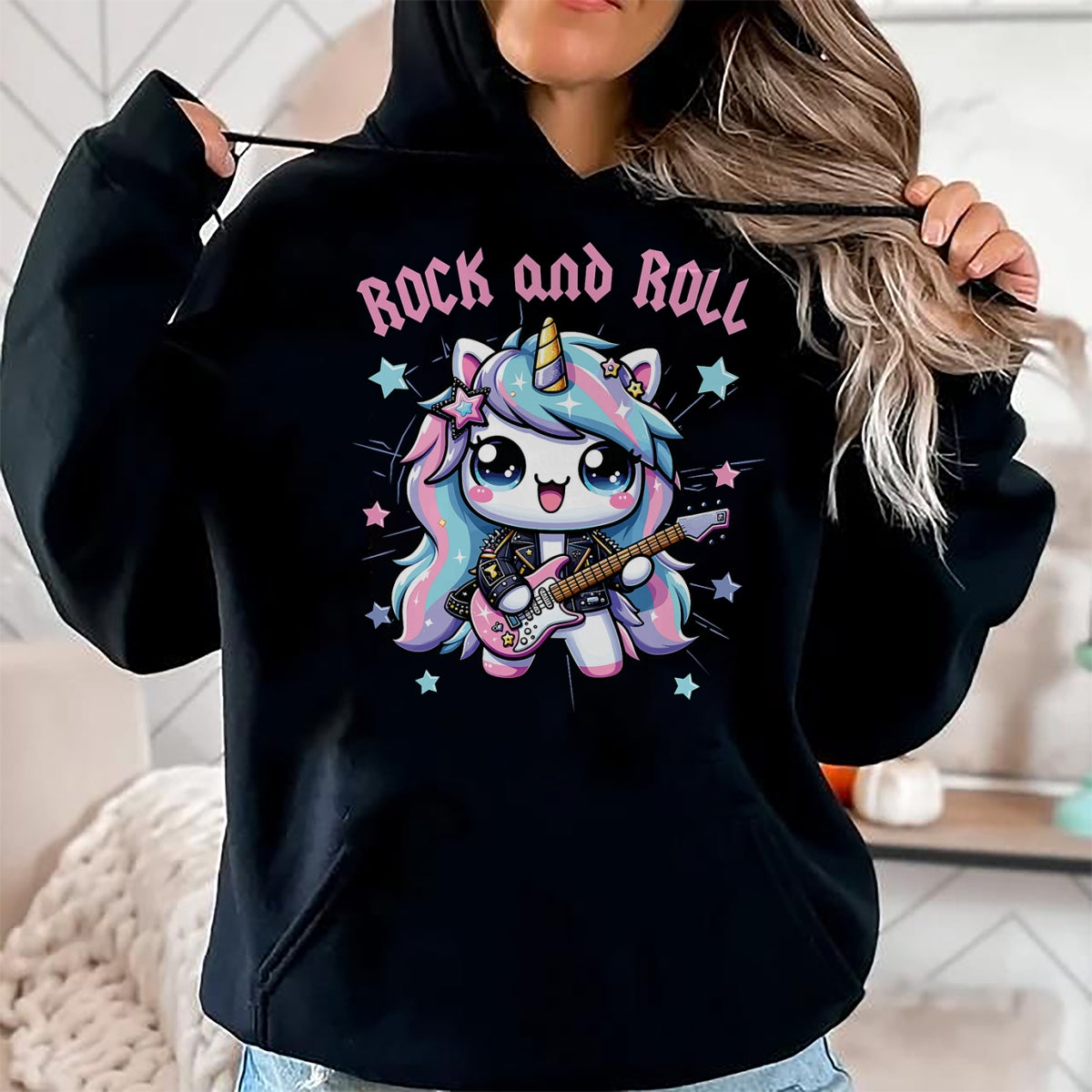Guitar Lover Shirt, Funny Guitar UnisexT-Shirt/Hoodie/Sweatshirt HLT00 - Girls Rock, Unicorn Rock Star, Unicorn Girls Rock and Roll T-Shirt