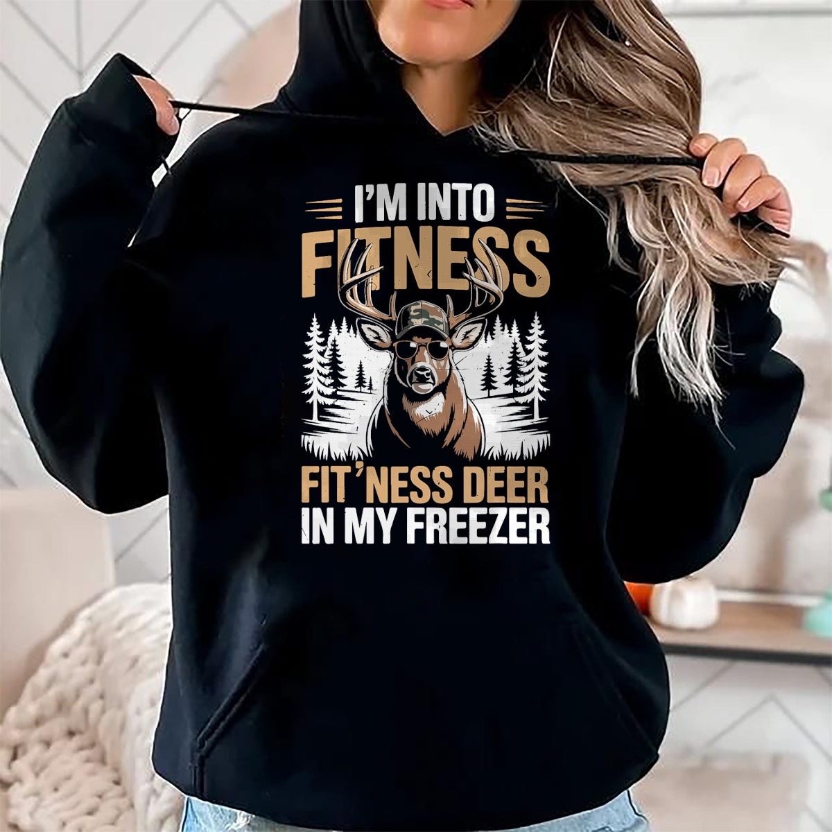 Funny Hunting Shirt, Gift For Hunting Lover Unisex T-Shirt/Hoodie/Sweatshirt HLT00 - Camo Deer Hunting Men_s Fitness Deer Freezer Funny Hunting T-Shirt
