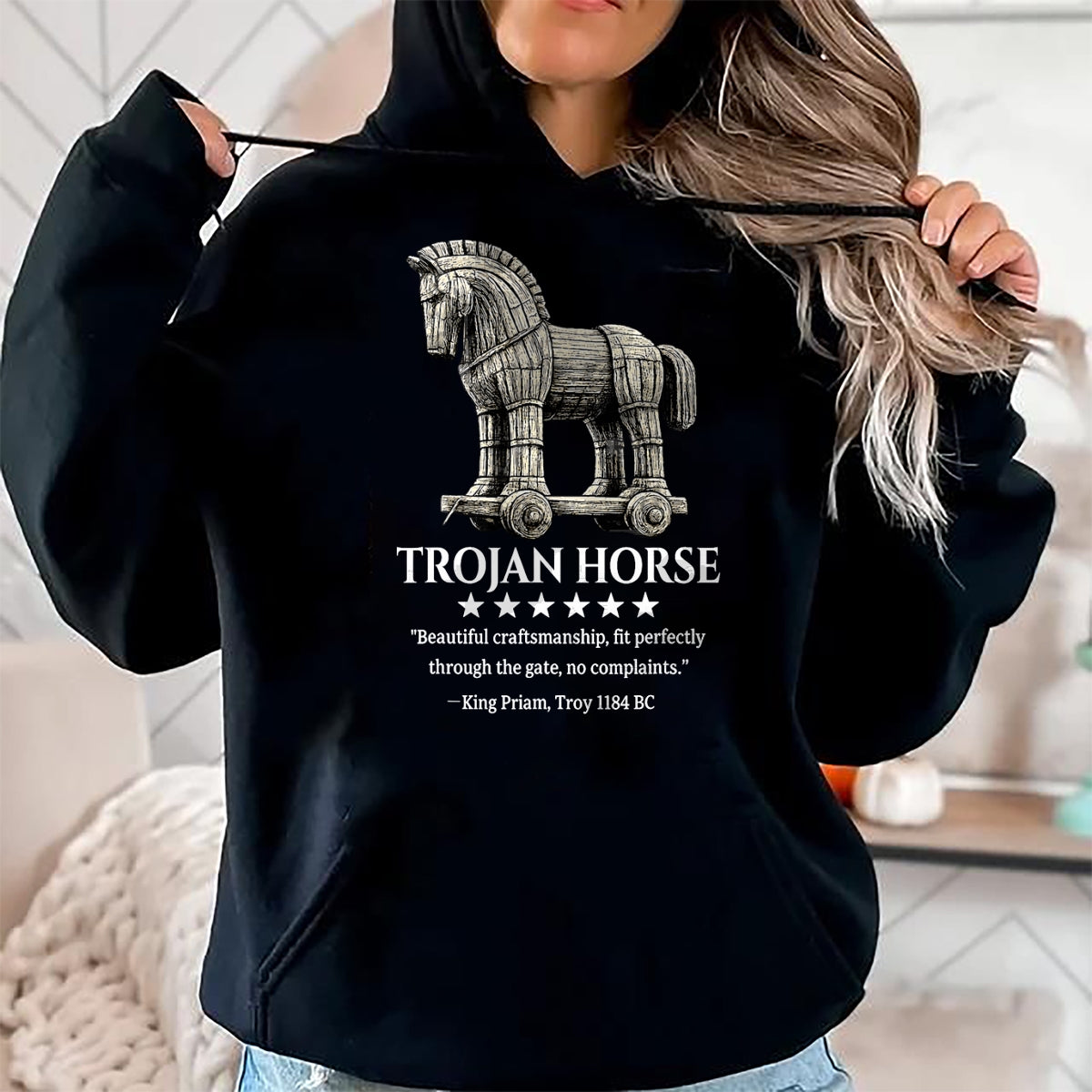 Best Horse Lover Shirt , Funny Horse UnisexT-Shirt/Hoodie/Sweatshirt HLT00 - Trojan Horse King Priam 1184 BC Ancient Greek History Meme T-Shirt
