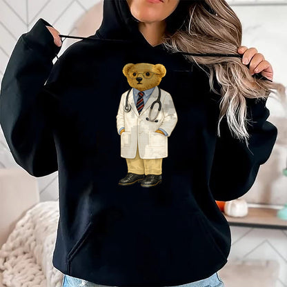 Best Doctor Shirt, Funny Doctor UnisexT-Shirt/Hoodie/Sweatshirt HLT00 - Gift for Doctor Bear with Glasses Teddy T-Shirt