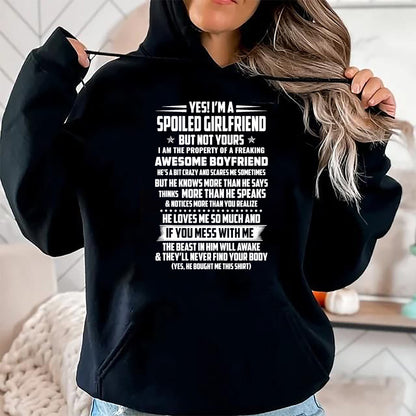 Best Wife Shirt, Wife and Husband Unisex T-Shirt/Hoodie/Sweatshirt HLT00 - yes! i'm a spoiled girlfriend but not yours T-Shirt