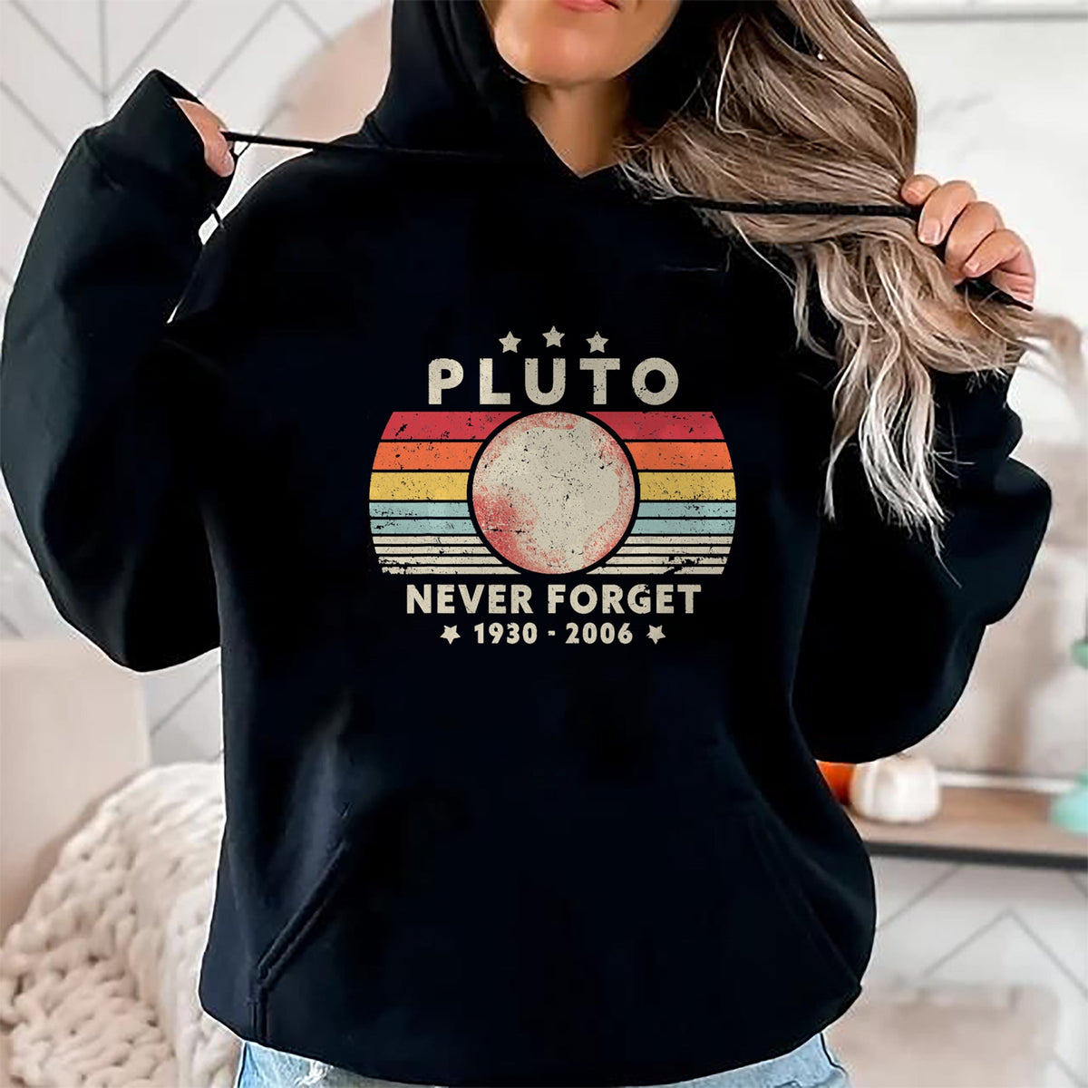 Best Wife Shirt, Wife and Husband Unisex T-Shirt/Hoodie/Sweatshirt HLT00 - Never Forget Pluto Shirt. Retro Style Funny Space Science T-Shirt