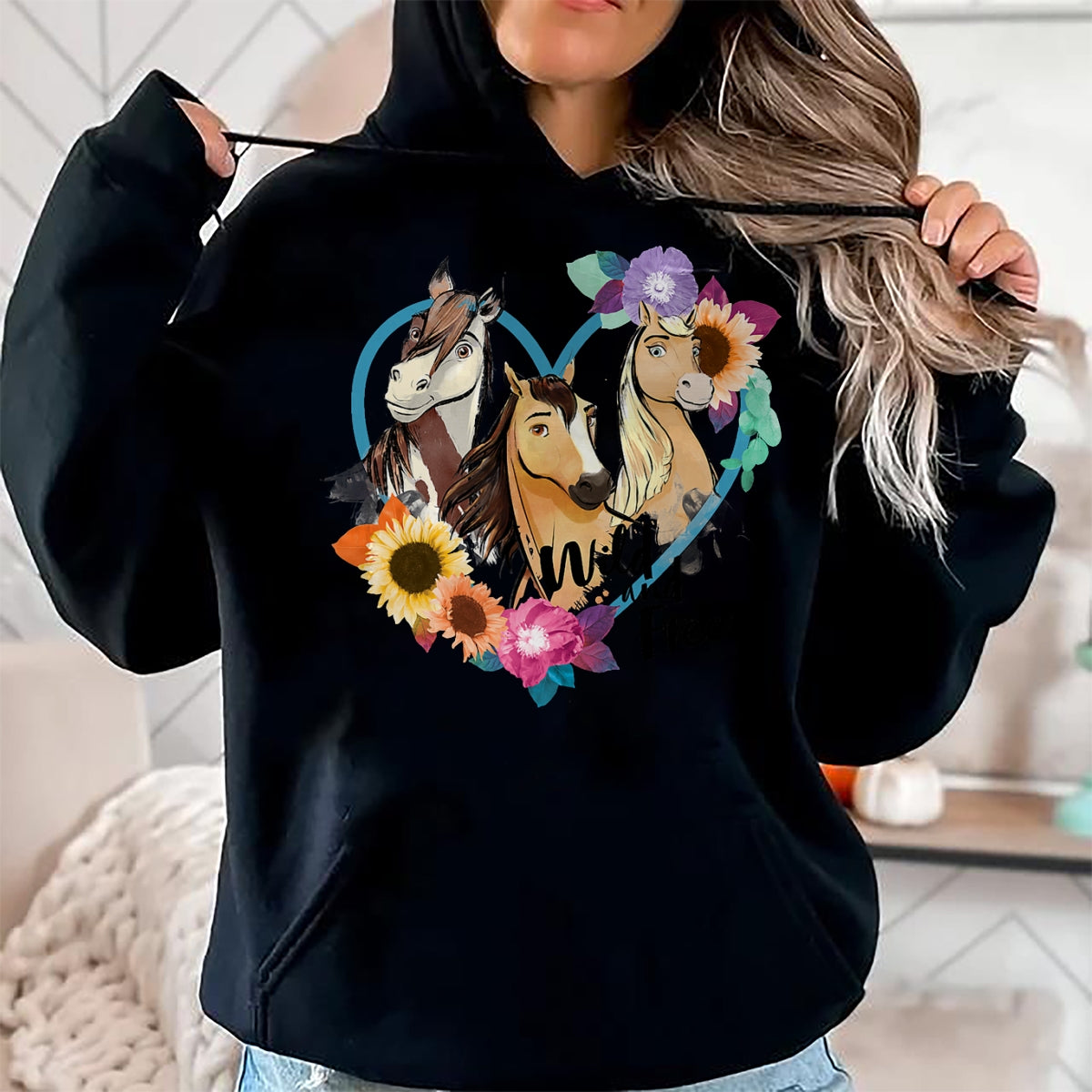 Best Horse Lover Shirt , Funny Horse UnisexT-Shirt/Hoodie/Sweatshirt HLT00 - Spirit Riding Free Wild and Free T-Shirt