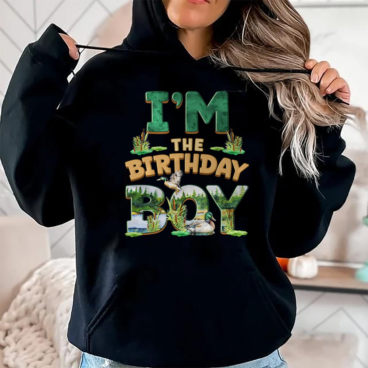 Gift for Dad Shirt, Funny Dad Unisex T-Shirt/Hoodie/Sweatshirt HLT00 – Im The Birthday Boy One Lucky Duck 1st First Family Party T-Shirt