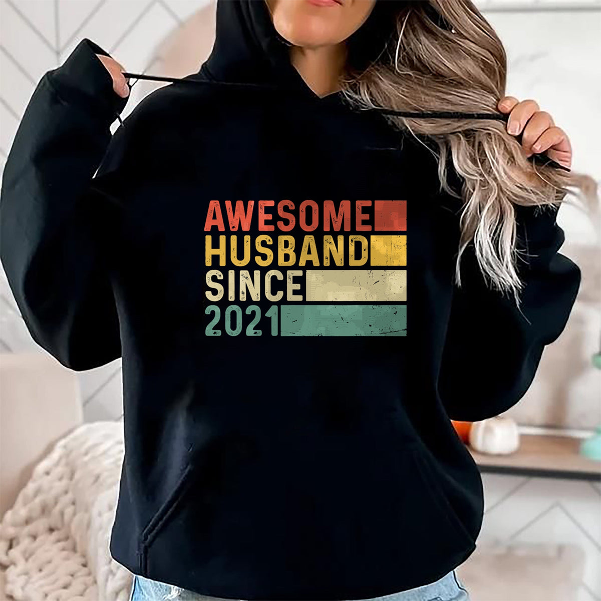 Best Wife Shirt, Wife and Husband Unisex T-Shirt/Hoodie/Sweatshirt HLT00 - 3rd Year Wedding Anniversary Epic Awesome Husband Since 2021 T-Shirt (1)