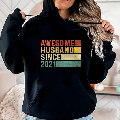 Best Wife Shirt, Wife and Husband Unisex T-Shirt/Hoodie/Sweatshirt HLT00 - 3rd Year Wedding Anniversary Epic Awesome Husband Since 2021 T-Shirt (1)