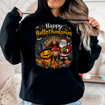 Best Thanksgiving Family Shirt , Funny Thanksgiving UnisexT-Shirt/Hoodie/Sweatshirt HLT00 - Happy Hallothanksmas Thanksgiving Halloween Merry Christmas T-Shirt