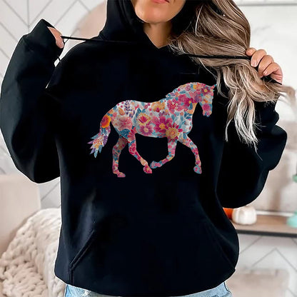 Best Horse Lover Shirt , Funny Horse UnisexT-Shirt/Hoodie/Sweatshirt HLT00 - Horse Flower Equestrian Riding Floral Pattern Graphic T-Shirt