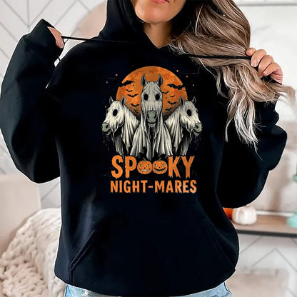 Best Horse Lover Shirt , Funny Horse UnisexT-Shirt/Hoodie/Sweatshirt HLT00 - Spooky Night-Mares Halloween Horse Ghost Funny Spooky Season T-Shirt