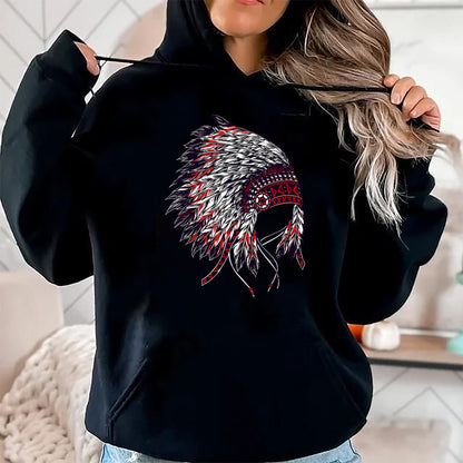Native American T-Shirts, Vintage Native American Unisex T-Shirt/Hoodie/Sweatshirt HLT00 - Indian Headdress - Native American Roots Indigenous