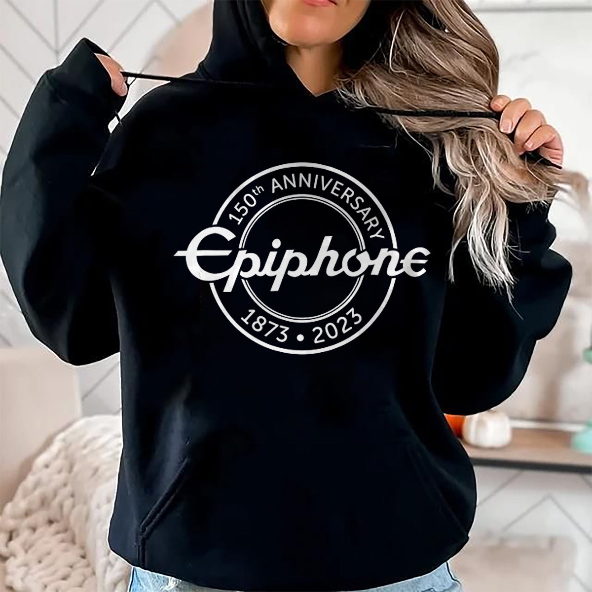 Guitar Lover Shirt, Funny Guitar UnisexT-Shirt/Hoodie/Sweatshirt HLT00 - Epiphone 150th Anniversary T-Shirt - Guitar Apparel - Unisex-Adults, Unisex-Kids - Black - Small - S